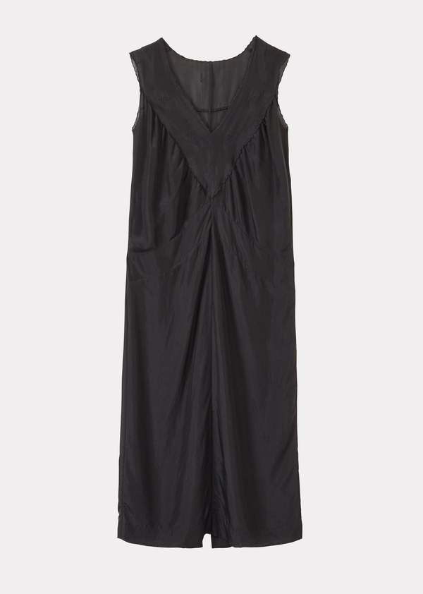 Caramel Panelled Silk Dress - Black