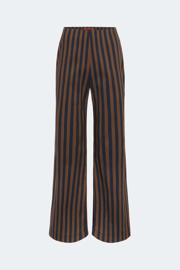 Simon Miller Pia Poplin Pant - Black/Choco Brown Stripe