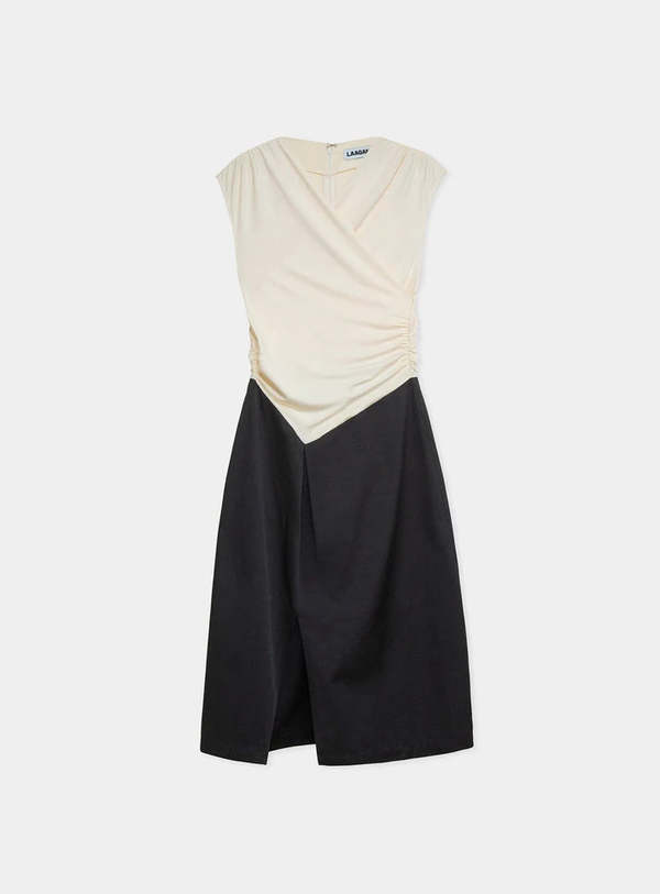 women's black dress boots knee high Black Strapless Feather Trim Asymmetrical Midi Dress  Selene Dress