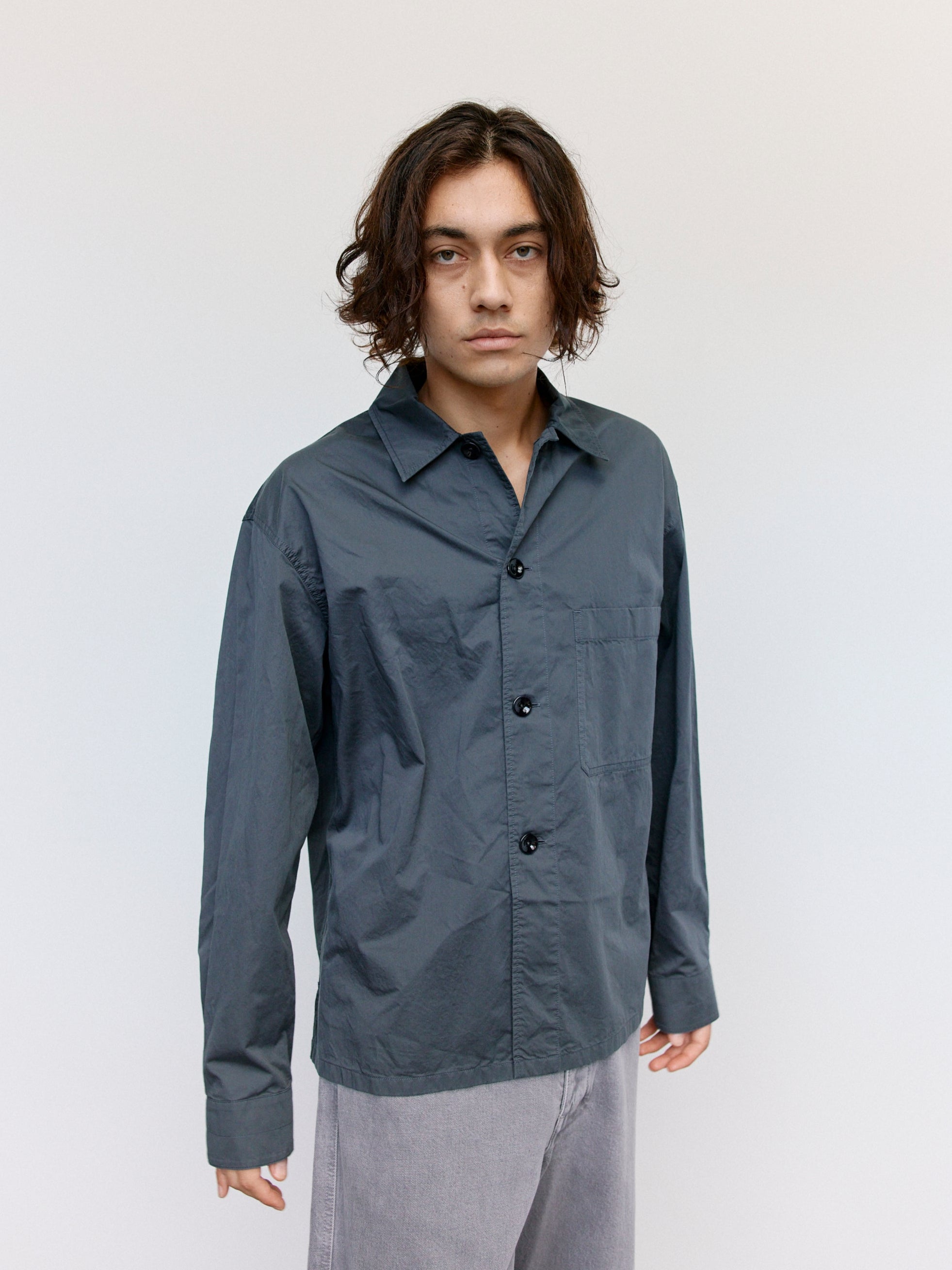 LEMAIRE トロンプルイユポロシャツS グレー Orange Neon 日本製勝負服カラーコットン100％半袖ポロシャツ | CL by