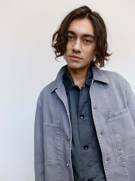 LEMAIRE │ STAND COLLAR OVERSHIRT Lemaire STAND COLLAR OVERSHIRT LIGHT GD DENIM | REVERSIBLE