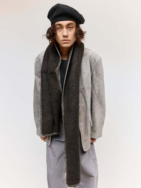 Lemaire Cocotte Fluffy Scarf - Black/Green Beige | Garmentory