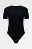 Bye Bra Short Sleeve Bodysuit - Black - Thumbnail 1