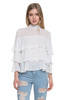 Endless Rose Semi High Neck Top With Flared Sleeves - Ivory - Thumbnail 1
