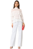 Endless Rose Semi High Neck Top With Flared Sleeves - Ivory - Thumbnail 5