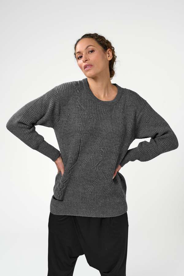 ARRA Tort Italian Merino Sweater - Grey Melange