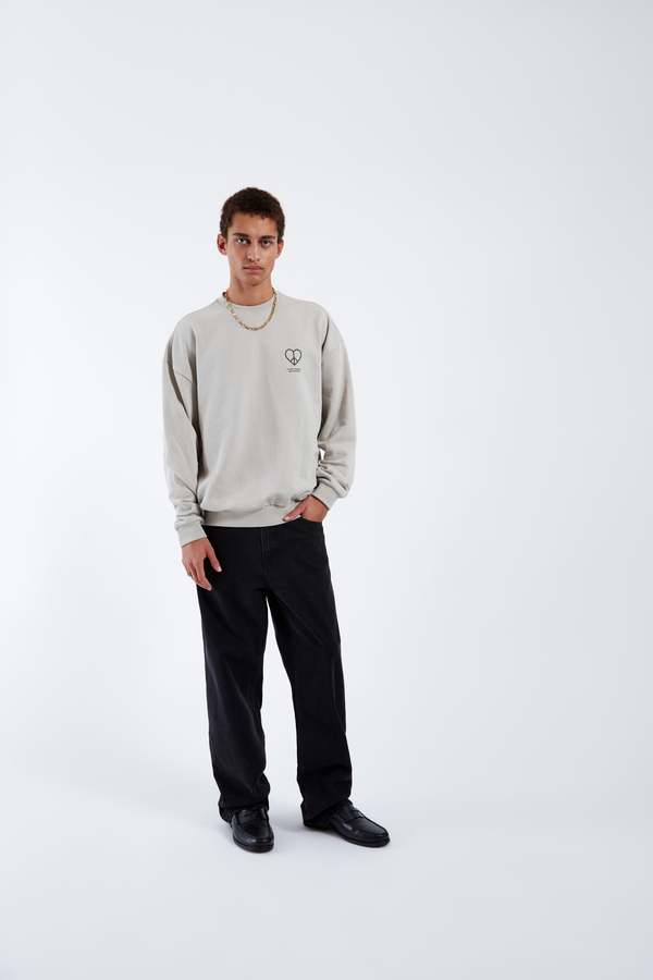 dr.denim Kenan Sweatshirt - Silver Lining Peace