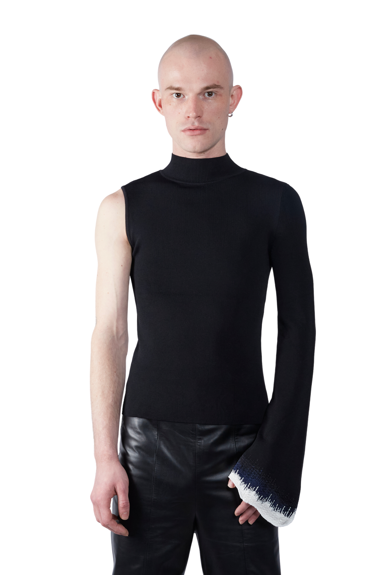 FANG NYC Erosion One Sleeve Top - Black | Garmentory
