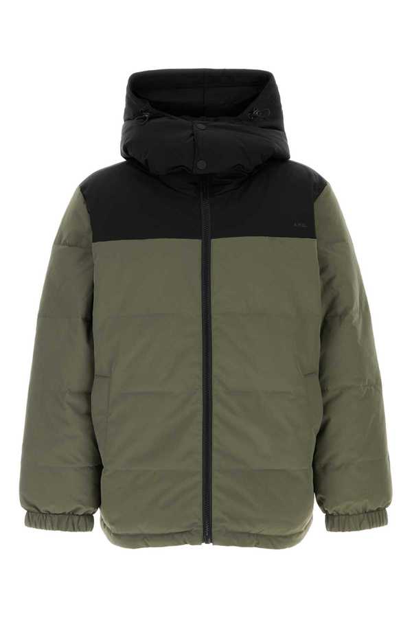 A.P.C. Sage Green Stretch Polyester Reversible Padded Jacket - MILITAIRENOIR