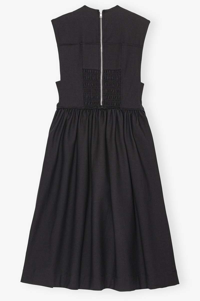 Ganni Heavy Cotton Tailoring Corset Midi Dress | Garmentory