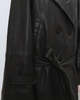 Alysi Soft Leather Trench - Nero - Thumbnail 4