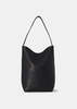 The Row Saddle Leather Medium N/S Park Tote - Black - Thumbnail 1