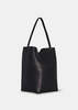 The Row Saddle Leather Medium N/S Park Tote - Black - Thumbnail 3