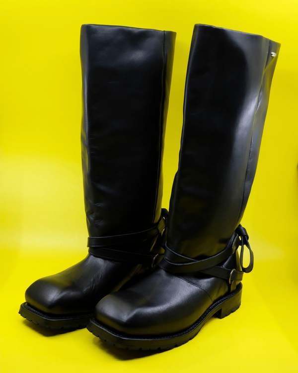 Our Legacy Black Tensile Cattle Hide High Engine Boot