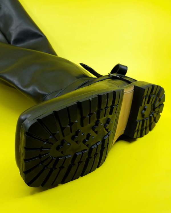 Our Legacy Black Tensile Cattle Hide High Engine Boot | Garmentory