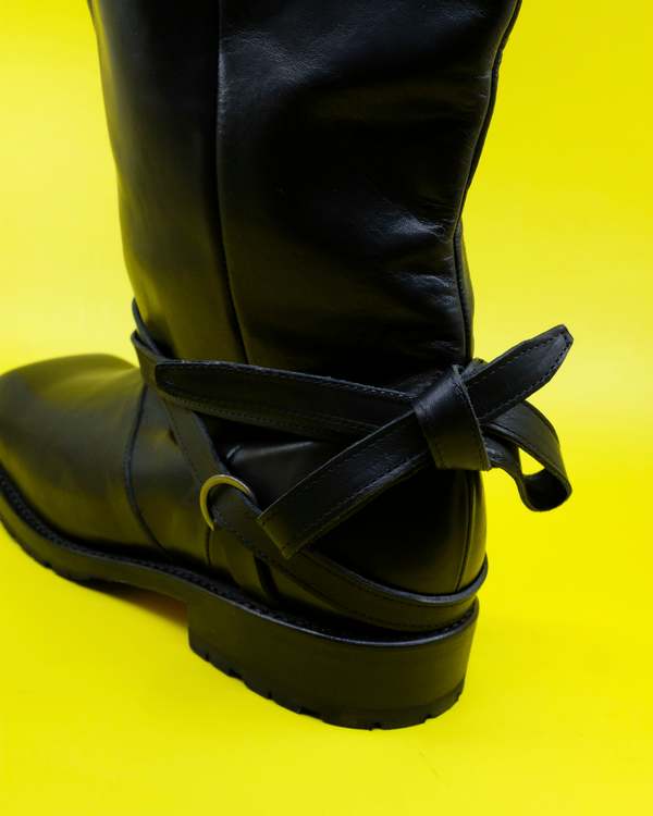 Our Legacy Black Tensile Cattle Hide High Engine Boot | Garmentory