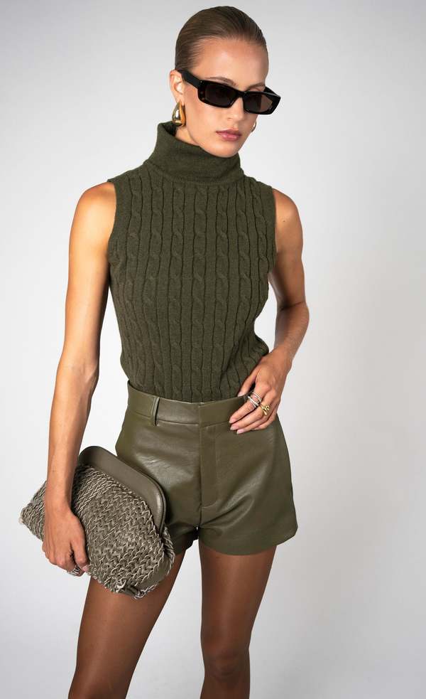 Nonchalant Label Jodie Top - Army Green