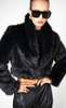 Nonchalant Label Uma Faux Fur Jacket - Black - Thumbnail 1