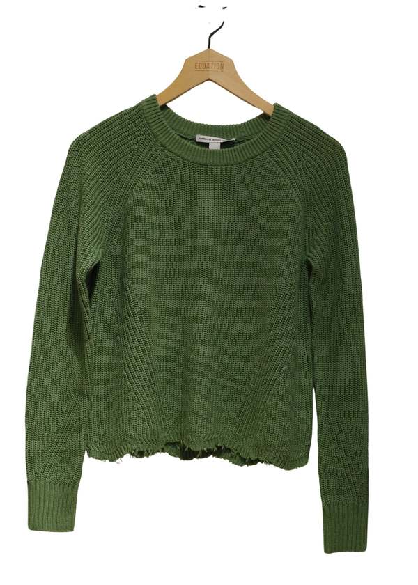 Autumn Cashmere Distressed Scallop Shaker Sweater