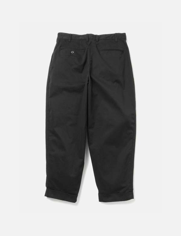 Beams Plus 2 Pleat Twill Trousers - Black | Garmentory