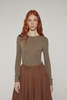 amente Wool Blend Lightweight Knit Top - Brown - Thumbnail 1