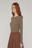 amente Wool Blend Lightweight Knit Top - Brown - Thumbnail 4