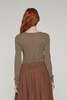 amente Wool Blend Lightweight Knit Top - Brown - Thumbnail 5
