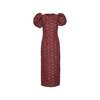 ROTATE Birger Christensen Jacquard Midi Puffy Dress - Zinfandel - Thumbnail 1