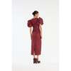 ROTATE Birger Christensen Jacquard Midi Puffy Dress - Zinfandel - Thumbnail 5