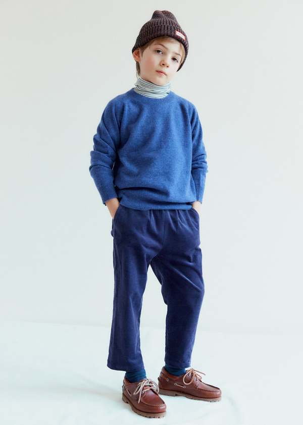 Kids Caramel Keira Childrens Cashmere Jumper - Uniform Blue