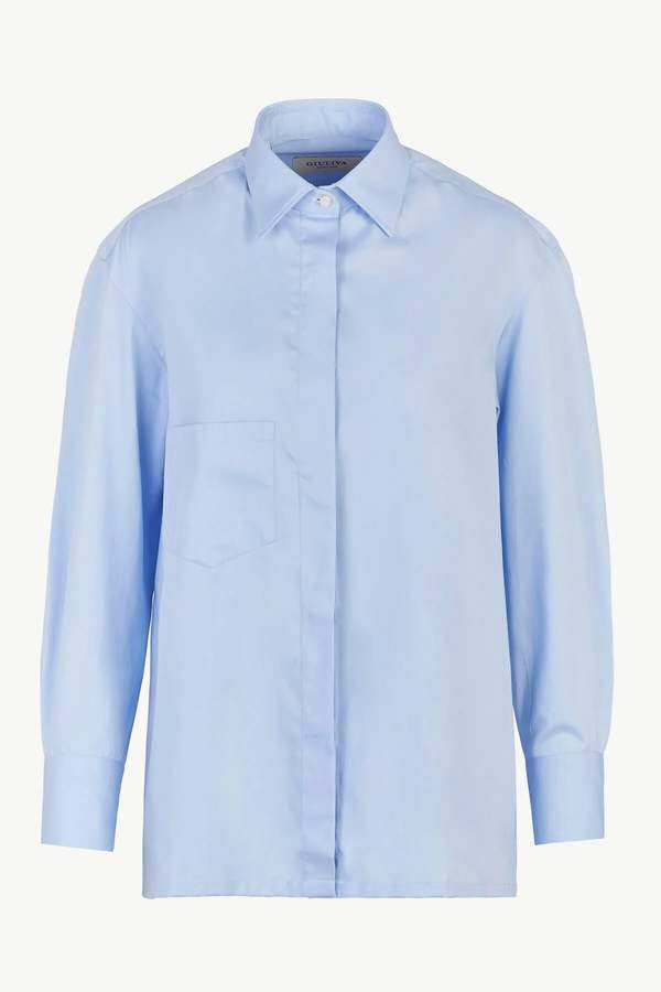 GIULIVA HERITAGE The Alba Cotton Shirt - Light Blue
