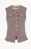 GIULIVA HERITAGE Lucia Wool Houndstooth Vest - Hunter Green/Berry Red - Thumbnail 7