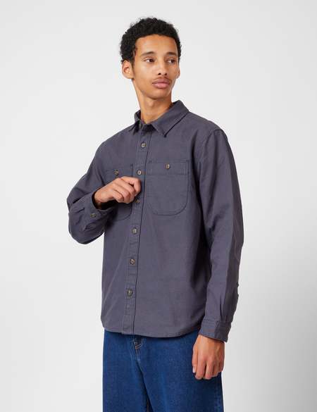 Sefr HAMPUS Shirt ネイビー Séfr Navy Hampus Shirt In Dark Navy | ModeSens
