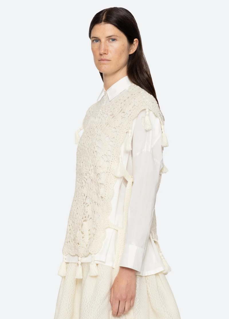 Sea NY Nara Crochet Combo Shirt