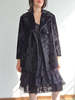 Vintage Velvety Faux Fur Coat - Black - Thumbnail 2