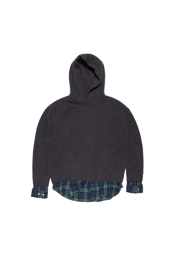Acne Studios Layered Wool Hoodie - Graphite Grey
