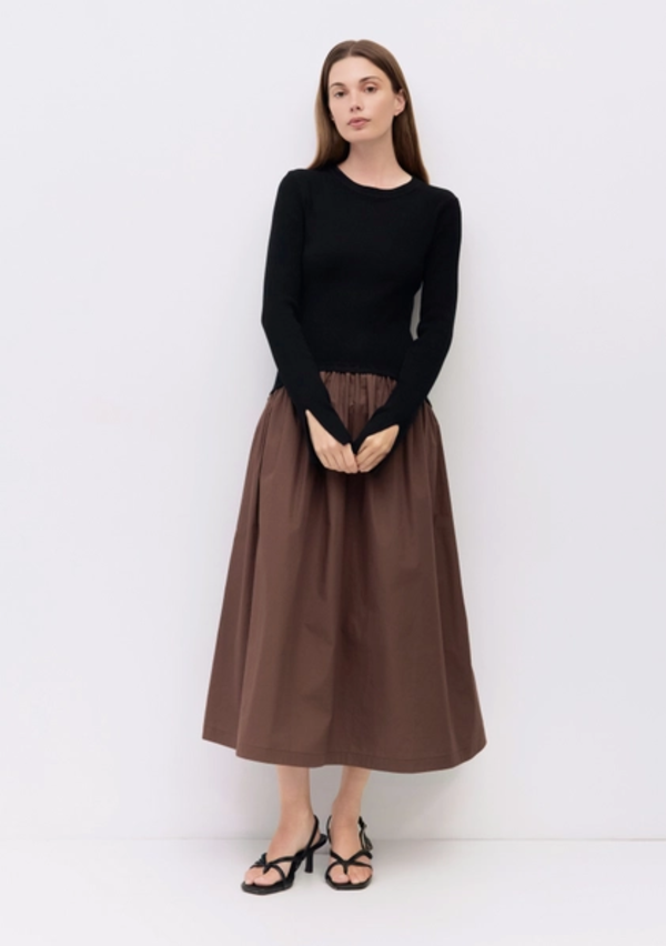 navy blue short long sleeve dress Willow Frill Short Shirt Dress-Navy