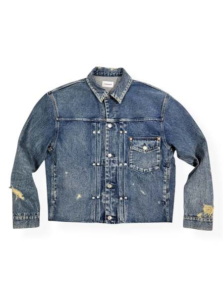 【TANAKA】One Two Three Jean Jacket UNISEX Tanaka 1. 2. 3. JEAN JACKET - JET BLACK | Garmentory