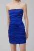 ALEX PERRY Sutton Satin Crepe Strapless Dress - Blue - Thumbnail 1