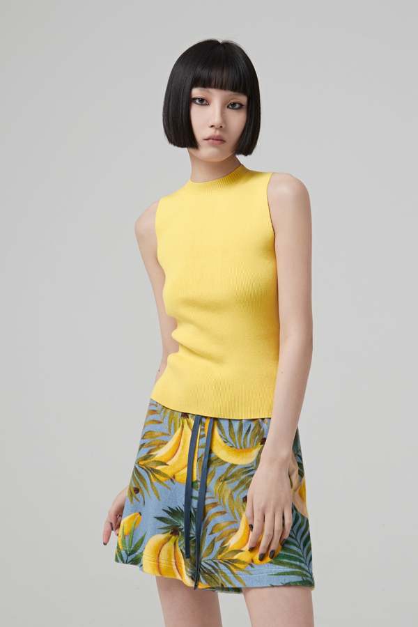 Oscar de la Renta Knit Tank - Banana