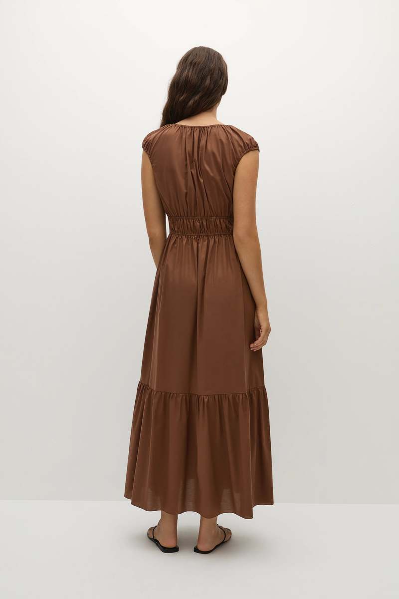 Faithfull The Brand Hedda Maxi Dress - Chestnut Brown