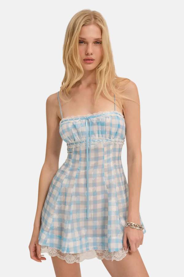 For Love & Lemons Claudette Gingham Mini Dress | Garmentory