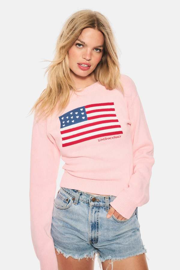LoveShackFancy Ty Cotton Flag Pullover