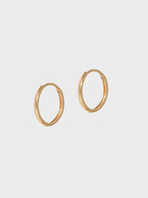 Dalbit 14mm Huggie Hoops - 14K Gold Dalbit 14mm Huggie Hoops - 14K Gold