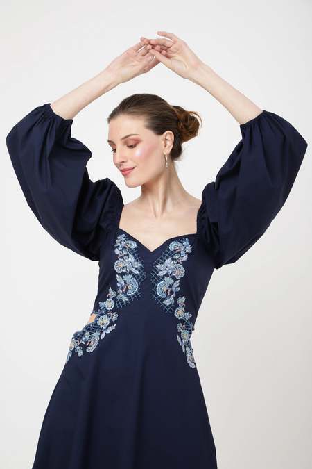CFCL Pottery Cupro Short Sleeve Dress - Black | Garmentory