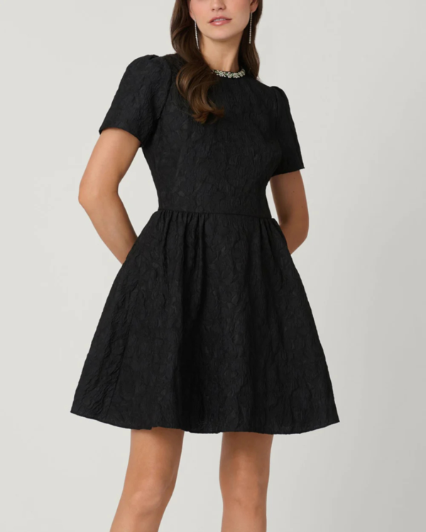 Shoshanna Andie Dress - Jet/ Green/ Silver