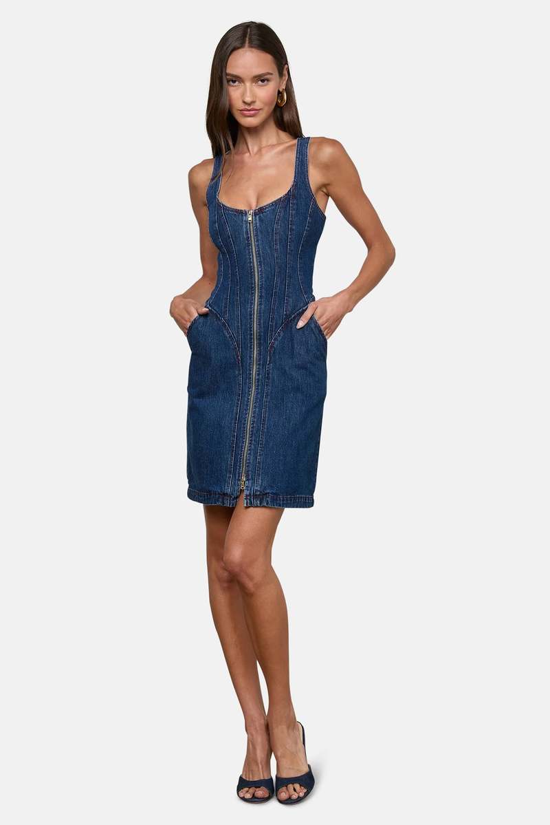 lagence denim dress L'Agence Mitzy Dress in Blue