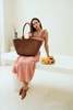Pink Haley Phoebe Handwoven Leather Tote - Brown - Thumbnail 1