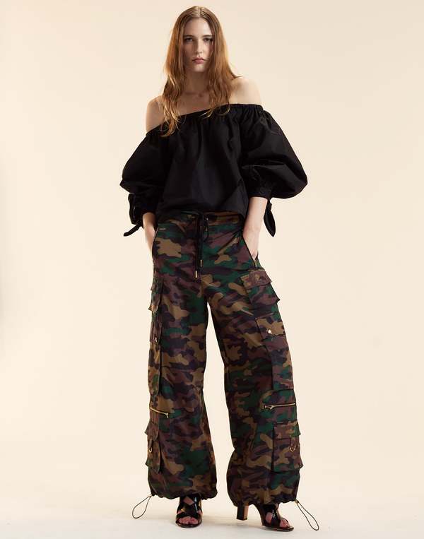 Cynthia Rowley Second Nature Cargo Pants - Green Camo