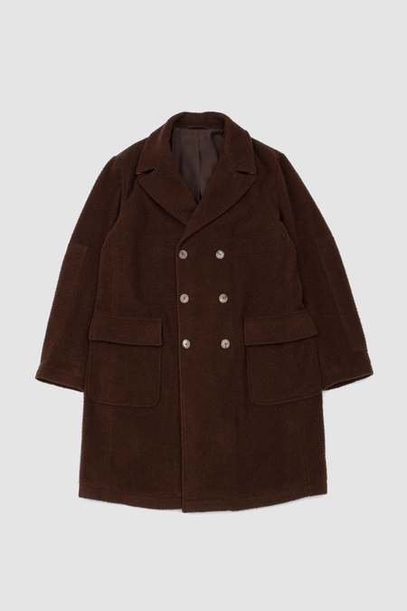 De Bonne Facture Austrian Wool Cloth Grandad Coat - Navy
